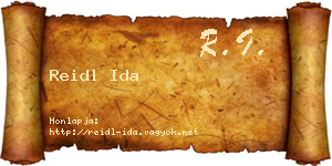 Reidl Ida névjegykártya